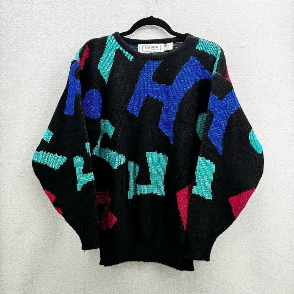 Vintage Western Connection Womens Made in Britain Geometric Print Sweater Large